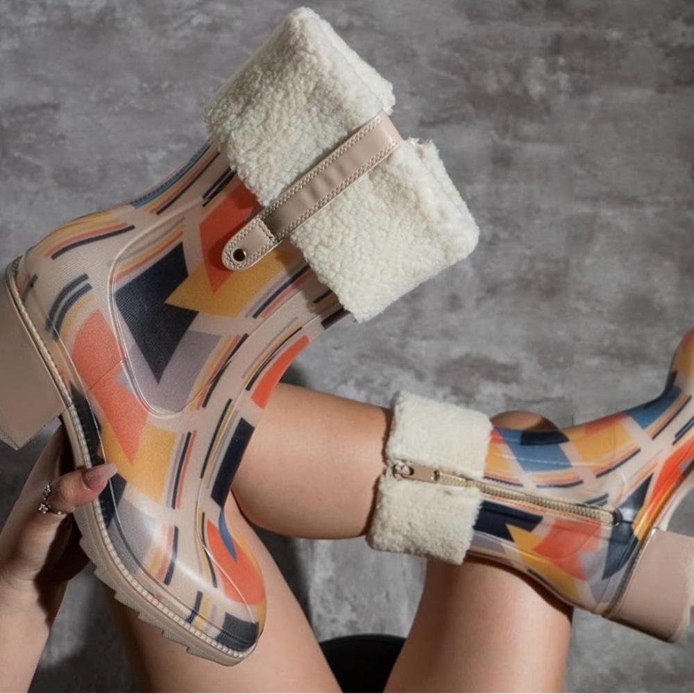 Cape Robbin Multicolor Geometric Winter Boots NWB… - image 3